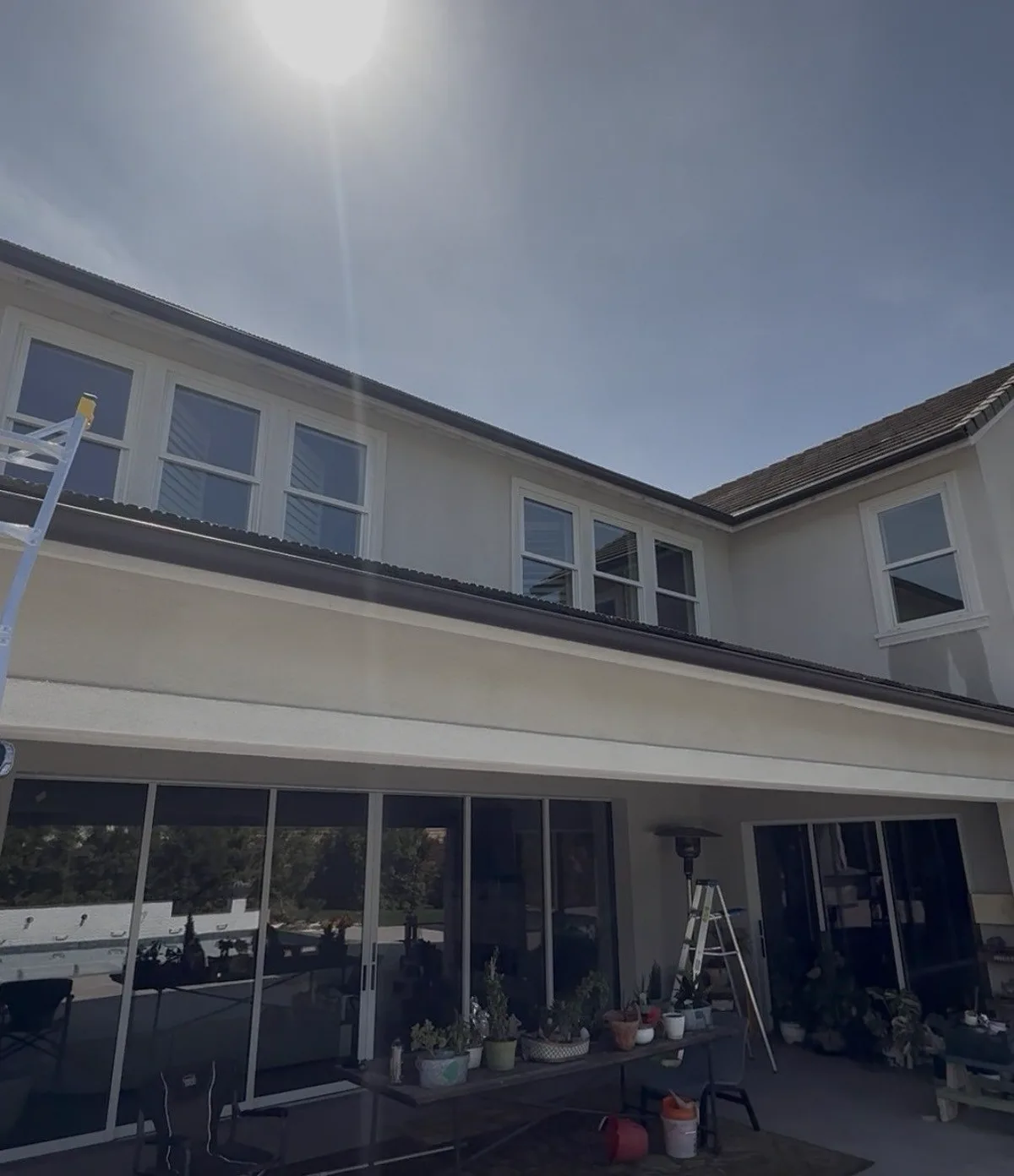 Residential window cleaning in Anaheim Hills, Orange County, sparkling clean glass exterior