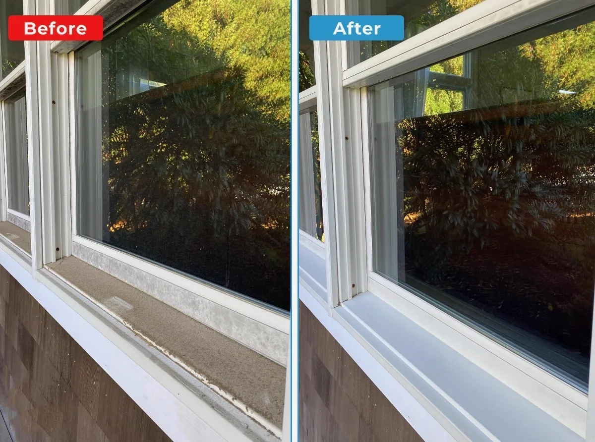 Before and after, front windows in Anaheim Hills