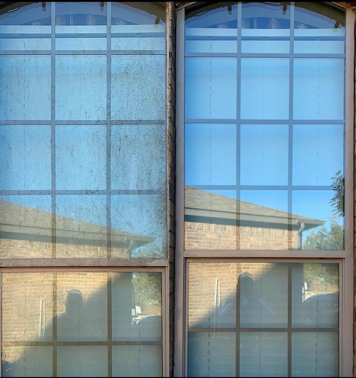 Before and after, entry window in Orange County
